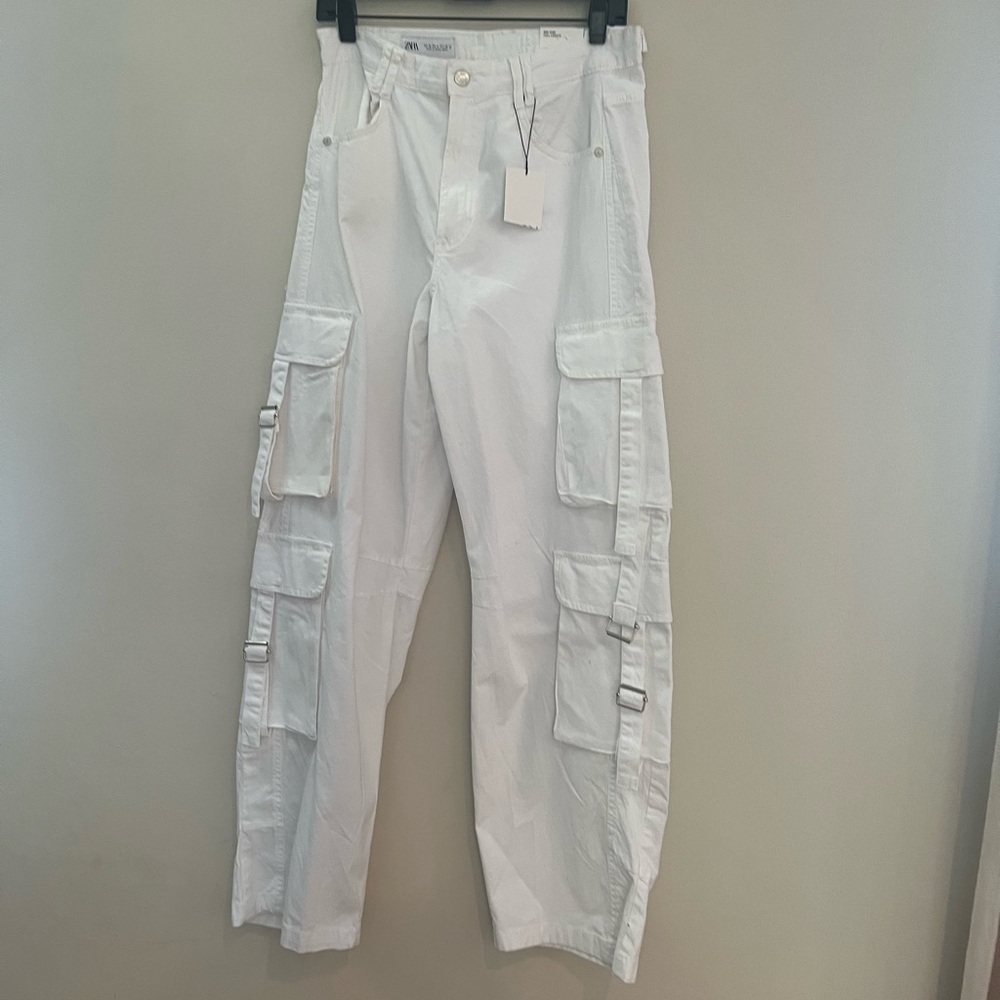 Zara Women's Cream Cargo Pants